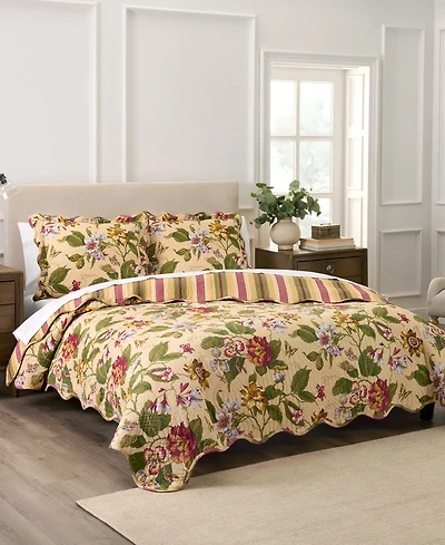 Waverly Laurel Spring Cotton 3-Pc. Quilt Set