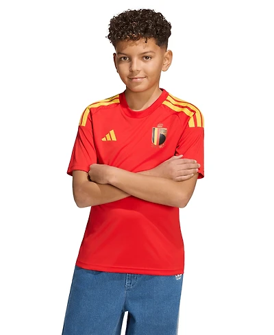 adidas Boys' 8-20 Belgium Crewneck Home Fan Jersey T-Shirt