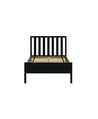 Max & Lily Scandinavian Twin Bed Frame, Solid Wood Platform with Headboard