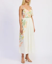 En Saison Women's Sleeveless Bustier V-Neck Midi Dress