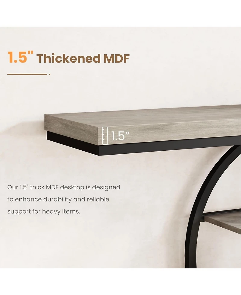 gaomon 55" Entryway Table, 5-Tier Console Tables for Entryway, Industrial Narrow Sofa Tables with Storage for Living Room