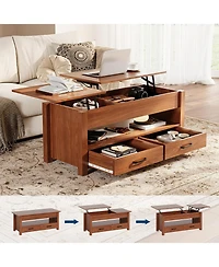 gaomon 47.2" Coffee Table with Storage, Multi-Function Lift Top Coffee Table with Wooden Lift Tabletop