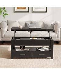 gaomon Lift Top Coffee Table with Storage, Multi-Function Convertible Coffee Table for Living Room