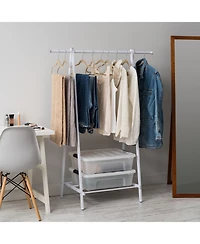 Iris Usa Clothes Rack for Hanging Clothes with Shelf, Freestanding Clothing Rack, Easy to Assemble Garment Rack, Metal, Sturdy Design, Multipurpose