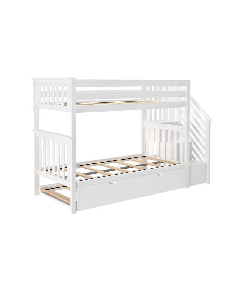 Max & Lily Max and Lily Twin over Twin Staircase Bunk with Trundle