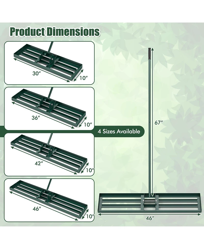 Sugift Heavy Duty Lawn Leveling Rake in for Soil