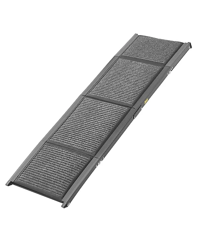 Aostirmotor 71" Folding Dog Ramp for Cars, Suv and Truck. Non-slip felt surface, supports up to 250lbs, portable design, ideal