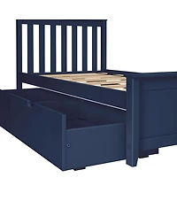 Max & Lily Twin Bed Frame with Storage Drawer, Solid Wood Platform for Kids