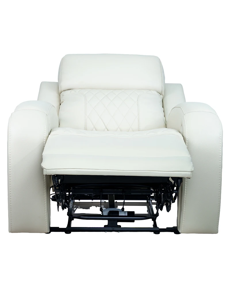 Niccy Leather 41.75" Power Motion Lay Flat Recliner