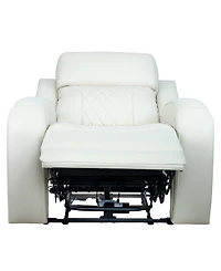 Niccy Leather 41.75" Power Motion Lay Flat Recliner