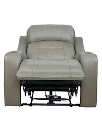 Belber Leather 41.75" Power Motion Lay Flat Recliner