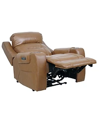 Belber Leather 41.75" Power Motion Lay Flat Recliner