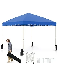 Sugift Foldable 10 X 10 Feet Pop up Canopy Tent with Wheeled Bag