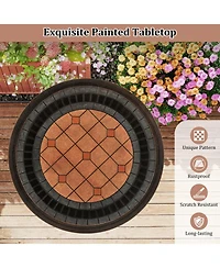 Gouun Cast Aluminum 24 in Round Outdoor Table with Weather-Resistant Finish