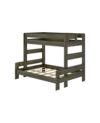 Max & Lily Bunk Bed Twin over Full Size, Modern Farmhouse Solid Wood Bunk Beds for Kids