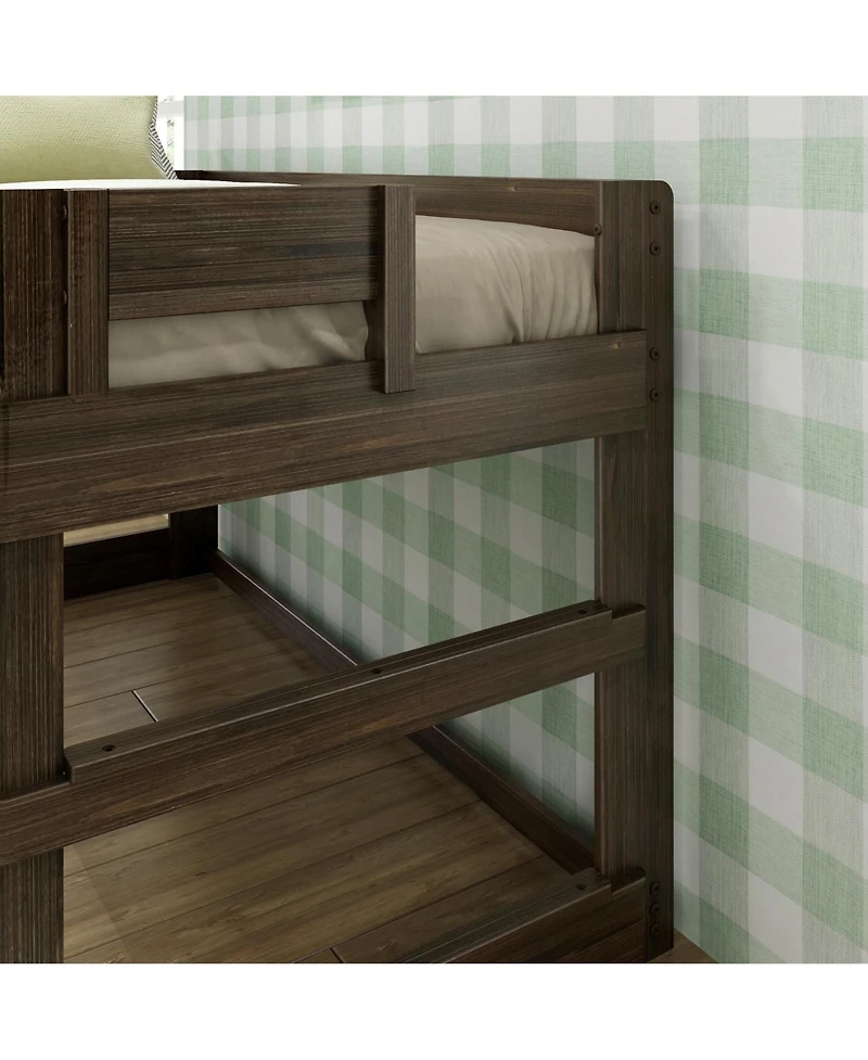 Max & Lily Farmhouse Twin Low Loft Bed Frame