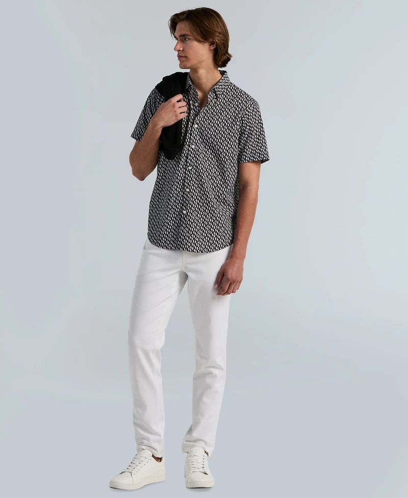 Perry Ellis Men's Slim-Fit Wave Print Shirt