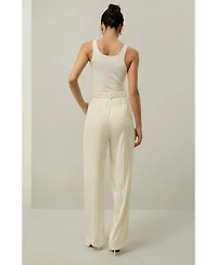 Lilysilk Women's Double-Faced Charmeuse Straight- Leg Pant