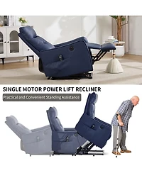 Maison Boucle Pu Leather Lift Chair with Massage & Heat, Power Recliner for Elderly with Usb Port, Remote Control, Heavy Duty Base-Maison Boucle