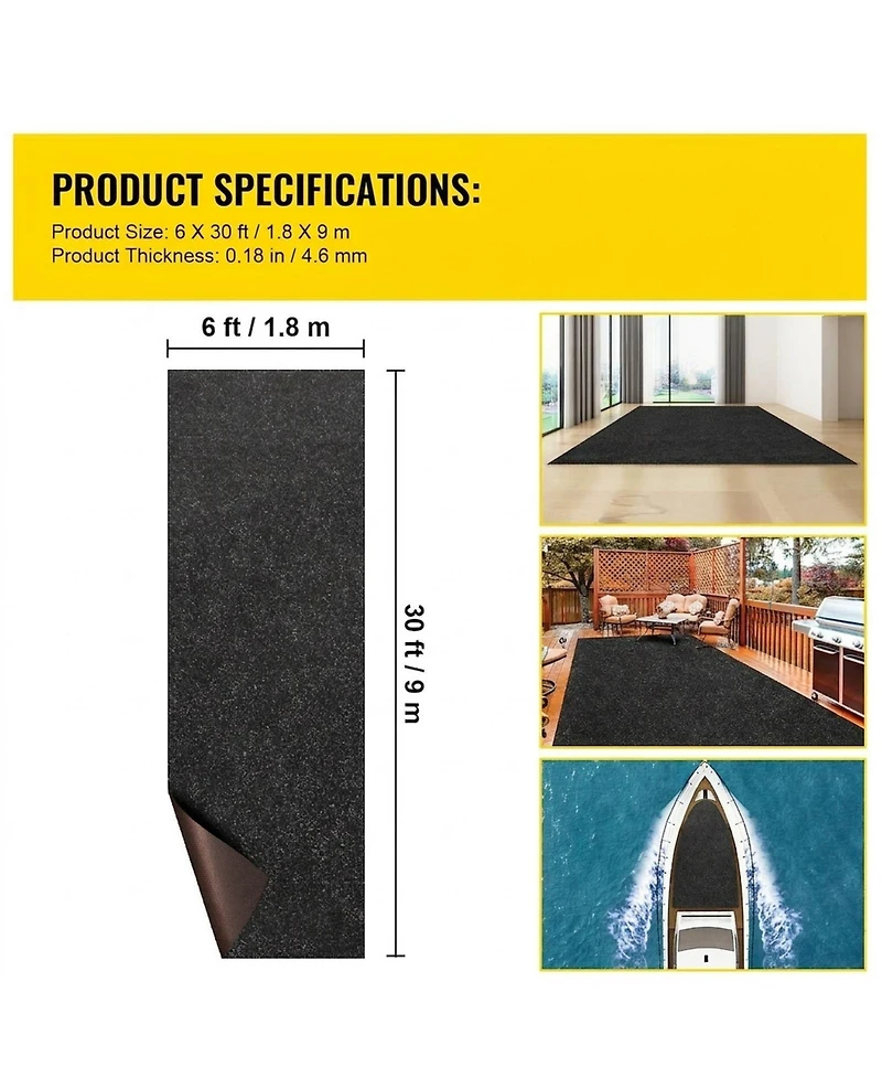 Sugift Marine Carpet 6ft x 30ft, Waterproof Boat Carpet