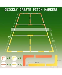Hikeen Court Lines Marker Kit Anti-Slip and Wind-Resistant Throw Down Markers, Pickleball Net Court for Outdoor Indoor Court