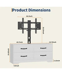 gaomon 63" Modern Tv Stand and Media Console for Up to 75" TVs - Mdf with Adjustable Mount, 6 Drawers.