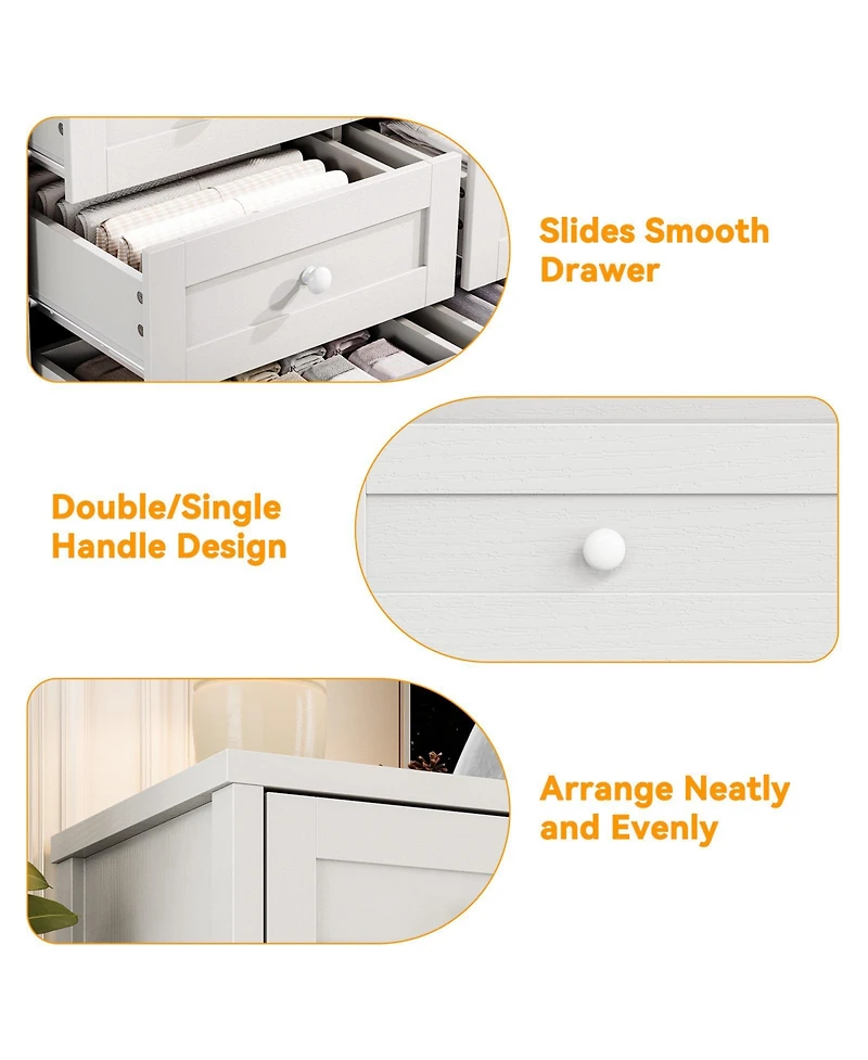 gaomon 12 Drawer Dresser, 63" Wide Wood Chest of Drawers Storage Cabinet.