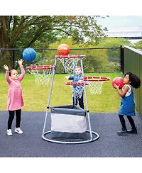 Kaplan Early Learning Company 4-Hoop Basketball Play Set with Storage Bag