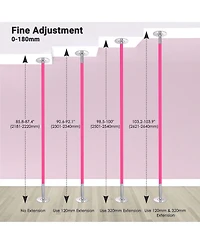 Yescom 3 Pack 9.25 Ft Silicone Spinning Static Dancing Pole for Fitness Studio Club