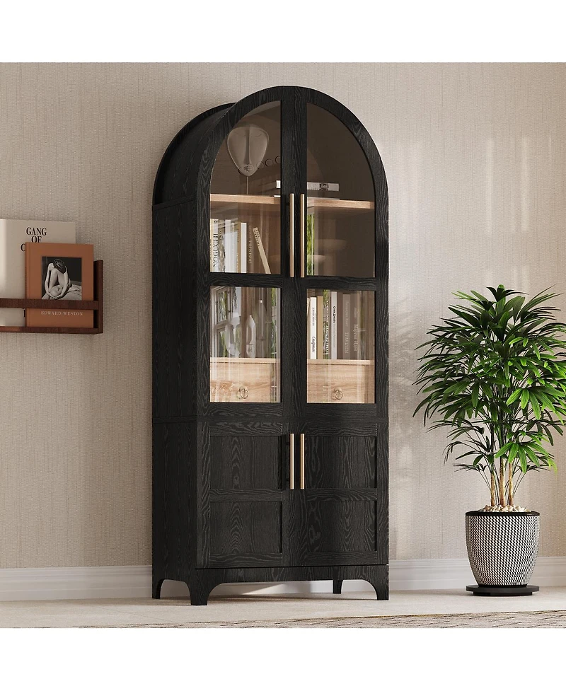 Streamdale Furniture Farmhouse 71Arched Pantry Cabinet with Storage