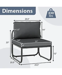 Gouun Outdoor Patio Chairs Set of 2 with Removable Back and Seat Cushions