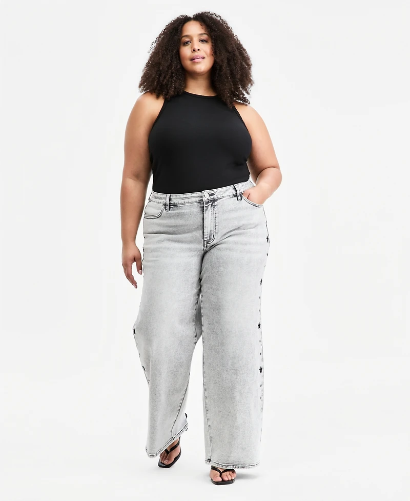 Madden Girl Trendy Plus Ultra 90's Studded Jeans