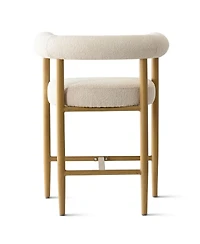 Maison Boucle 24" Boucle Counter Height Stools with Arms, Kitchen Island, Set of 3