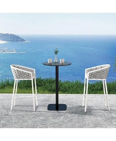 Mondawe Set of 2 Aluminum Outdoor 27.5" Bar Stool