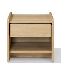 LuxenHome Hazel Oak Manufactured Wood 1-Drawer 1-Shelf 19" H End Table and Nightstand