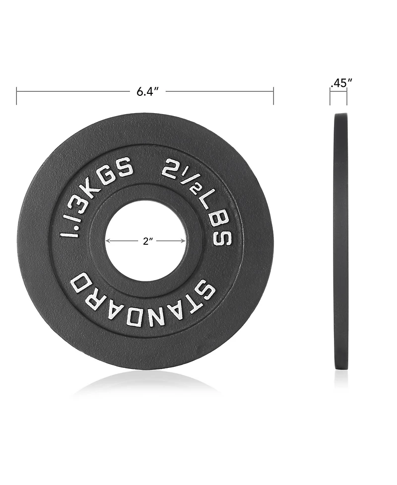 Philosophy Gym Set of 2 Standard Cast Iron Olympic 2-inch Weight Plates ( Lb each