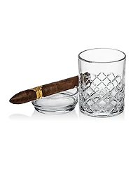 Godinger Hatch 2-Pc. Double Old-Fashioned Glass and Cigar Holder Bar Set