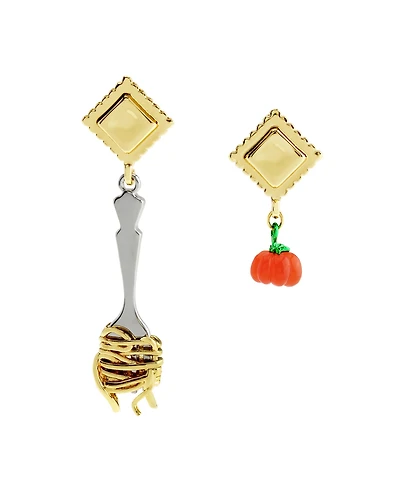Betsey Johnson Red Girl Dinner Pasta Tomato Drop Earrings