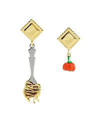 Betsey Johnson Red Girl Dinner Pasta Tomato Drop Earrings