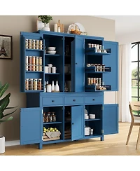 Streamdale Furniture Farmhouse Freestanding Kitchen Pantry Cabinet