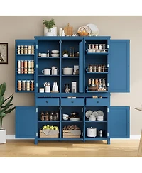 Streamdale Furniture Farmhouse Freestanding Kitchen Pantry Cabinet