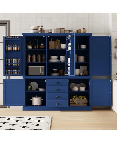 Streamdale Furniture 73 Freestanding Wooden Kitchen Pantry Cabinet with Drawers and Shelves