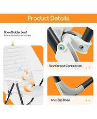 Gymax Set of 2 Outdoor Pp Folding Chair Adjustable Reclining 7-Level All-Weather Patio