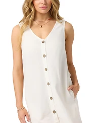 O'Neill Women's Sanders Button-Front Woven Mini Dress