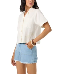O'Neill Women's Cotton Channing Palma Short-Sleeve Shirt
