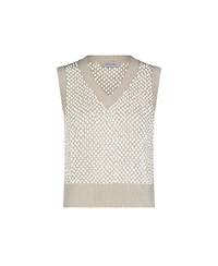 The Noli Shop Women's Addison Sequin Crochet Top - Pearl