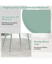 Sugift 3 Piece Patio Chair Set with Pp Seat and Tabletop for Porch