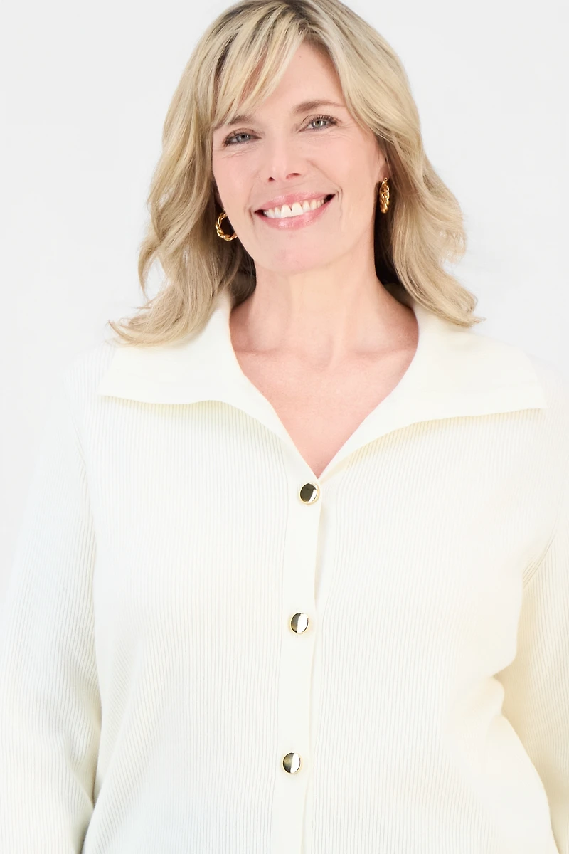 Jm Collection Plus Collared Long-Sleeve Cardigan, Macy's Exclusive