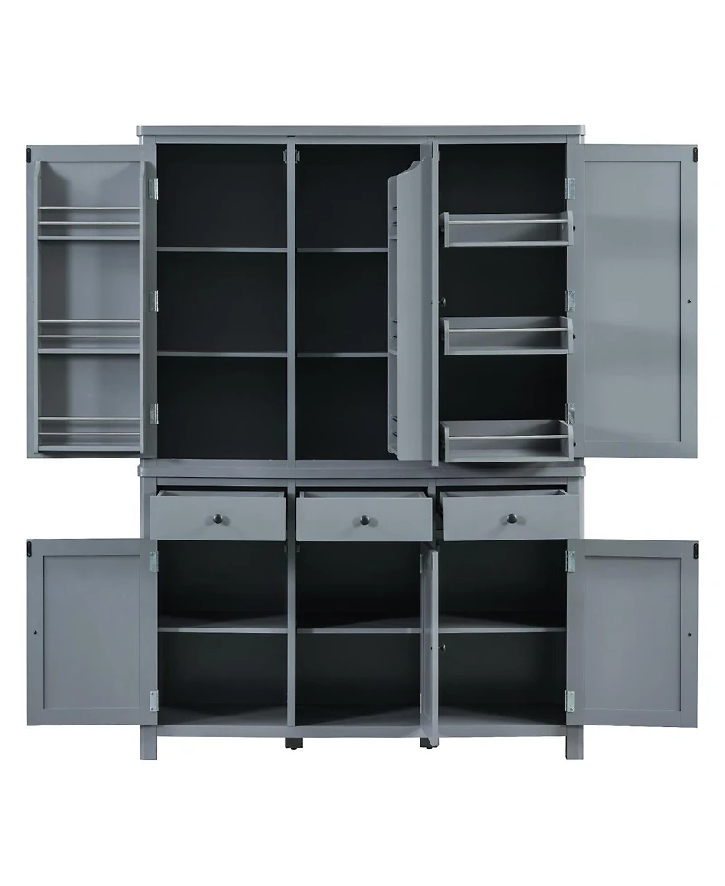 Streamdale Furniture Farmhouse Kitchen Pantry Cabinet with Storage and Drawers