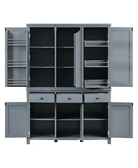 Streamdale Furniture Farmhouse Kitchen Pantry Cabinet with Storage and Drawers